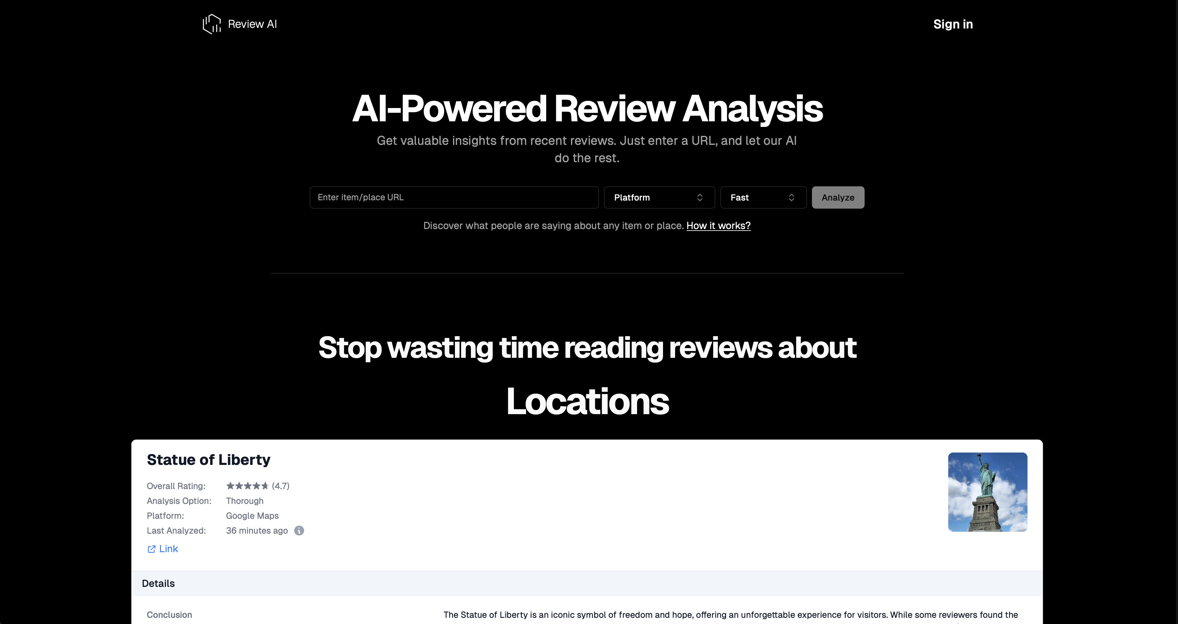 Review AI - Main Dashboard
