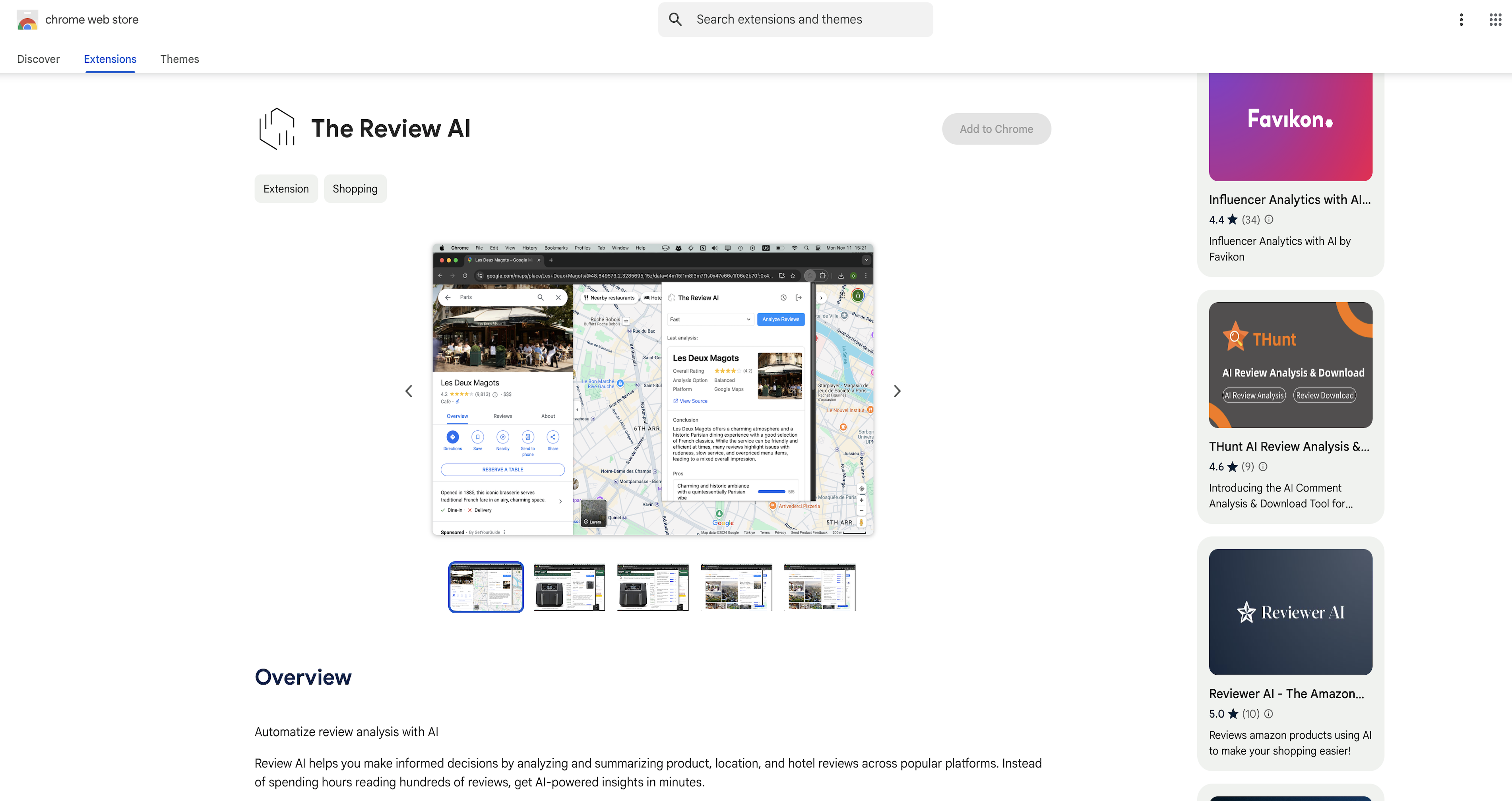 Review AI - Analytics Dashboard